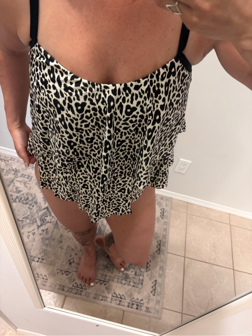 ✨3/$30 Leopard Print Bathing Suit Top in Cream and Black